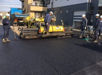 名古屋市港区　店舗駐車場増設透水性舗装・ライン工事
