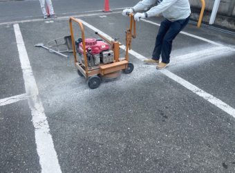 区画ライン抹消後　書き直し動線にリニューアル