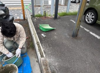 ブロックが崩れている箇所を直しました